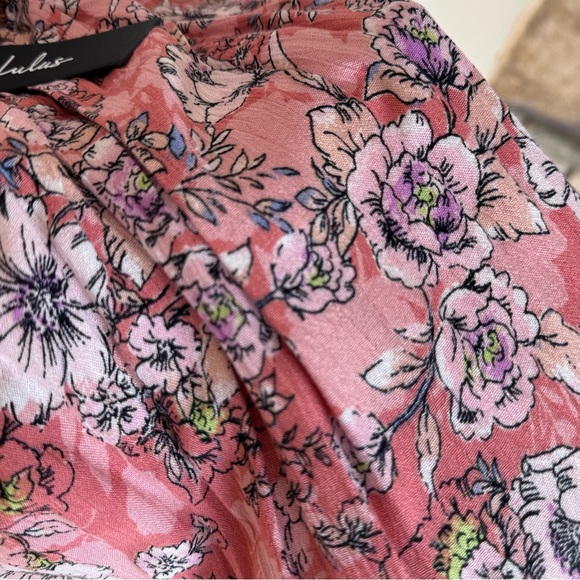 Ties With You Rose Pink Floral Print Tie-Back Midi Small - Picture 7 of 8